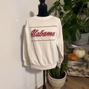 Vintage Alabama Crewneck Sweatshirt Script Logo USA Made NO SWEAT L